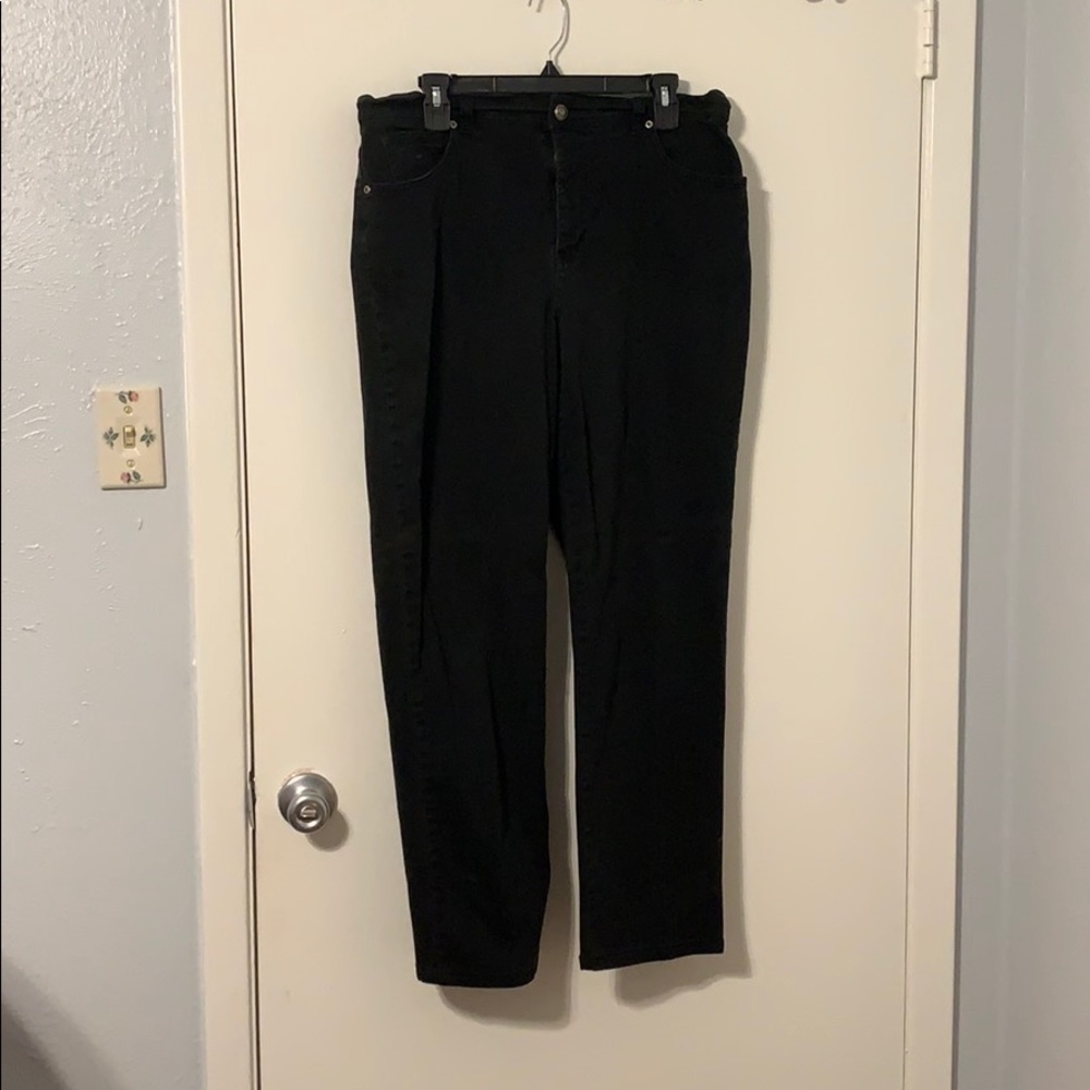 Black straight leg jeans